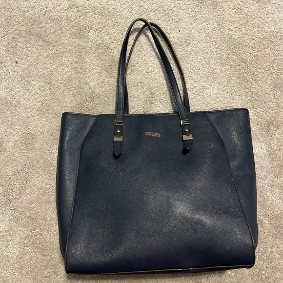 Guess Dark Blue Tote Bag - Picture 1 of 8